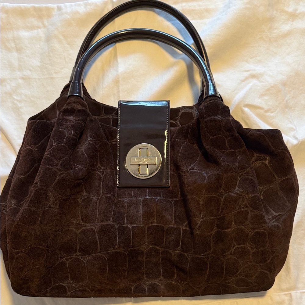 Kate Spade Elegant Brown Suede Handbag